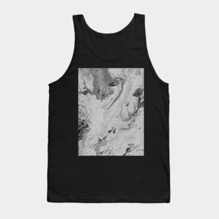 Liquid art, monochrome. Abstract boho background with hand-painted marble texture in black-white-gray colors. Best for the  fabric, wallpapers, covers and packaging, wrapping paper. Tank Top